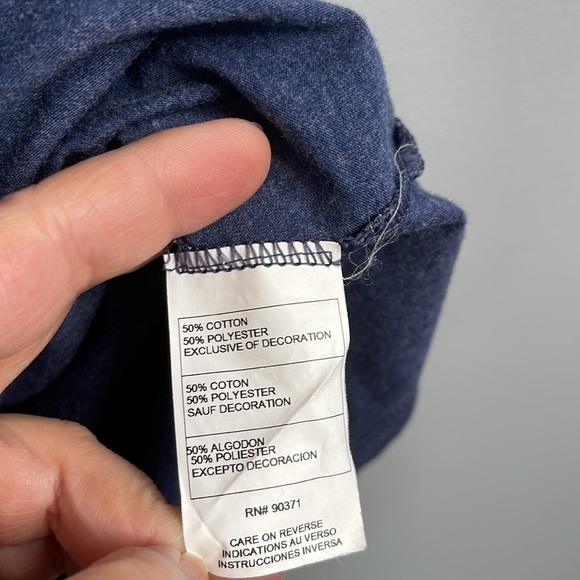 MARGARITAVILLE Ombre Graphic Crewneck T-shirt 2 Tone Navy Short Sleeve Large - Picture 9 of 12